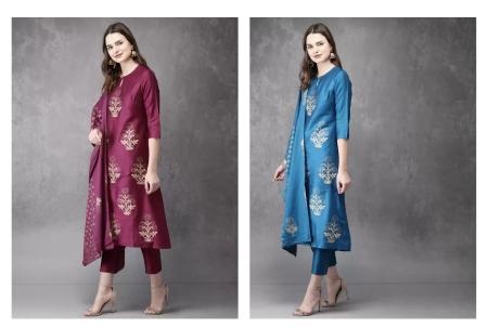 Suhani Latest Fancy Ethnic Wear Printed Kurti With Pant And Dupatta Collection